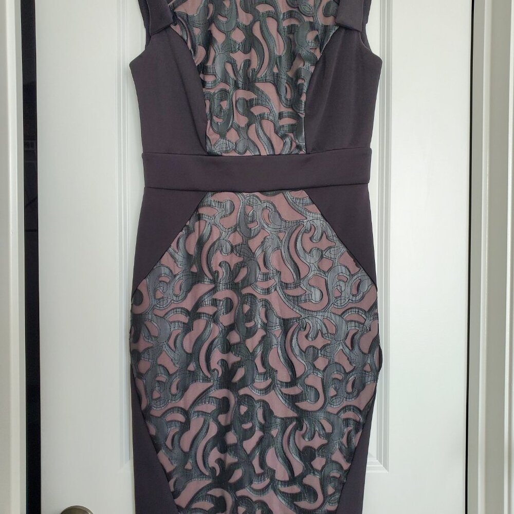 R&M Richards Leather Cutout Hourglass Dress sz6